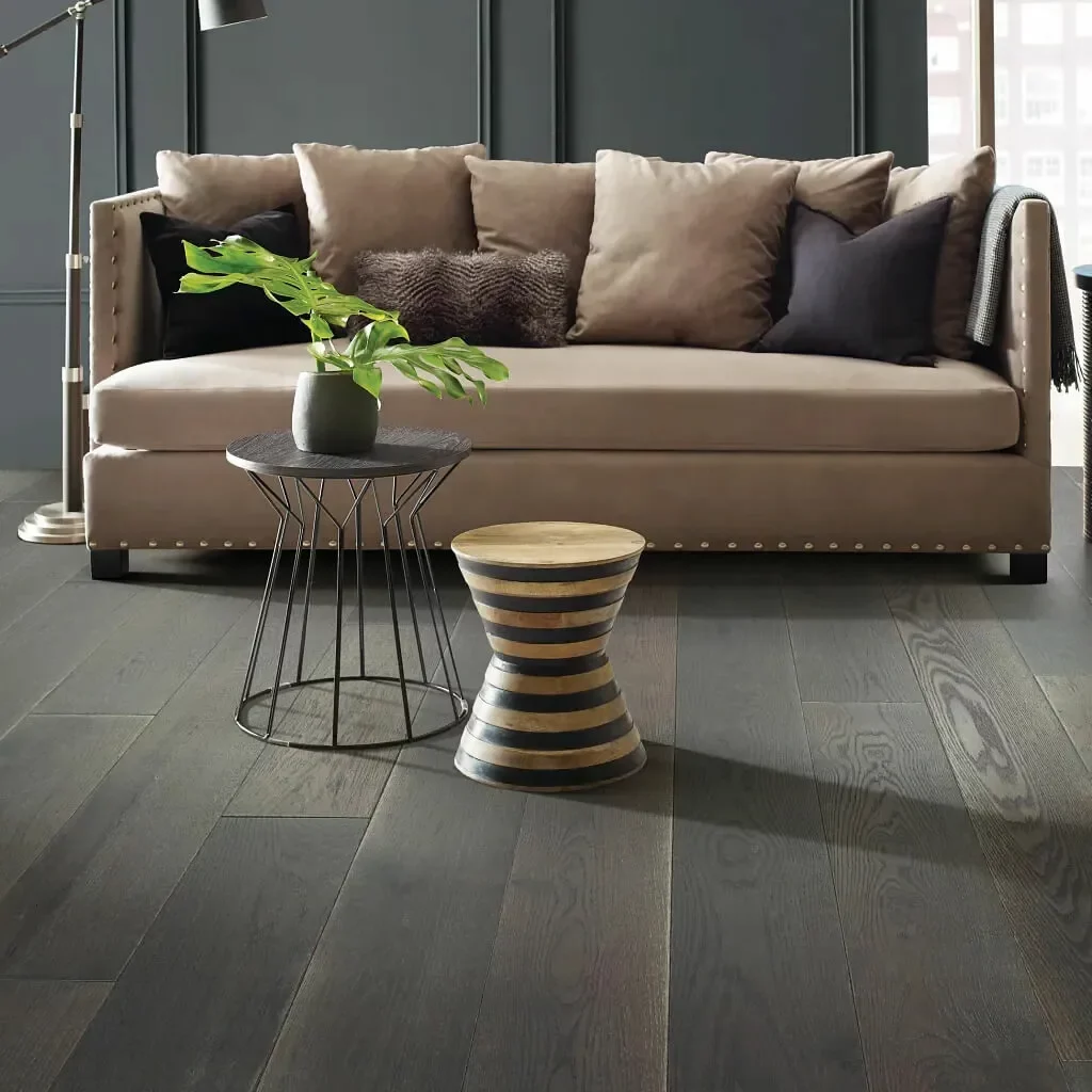 Living room dark flooring